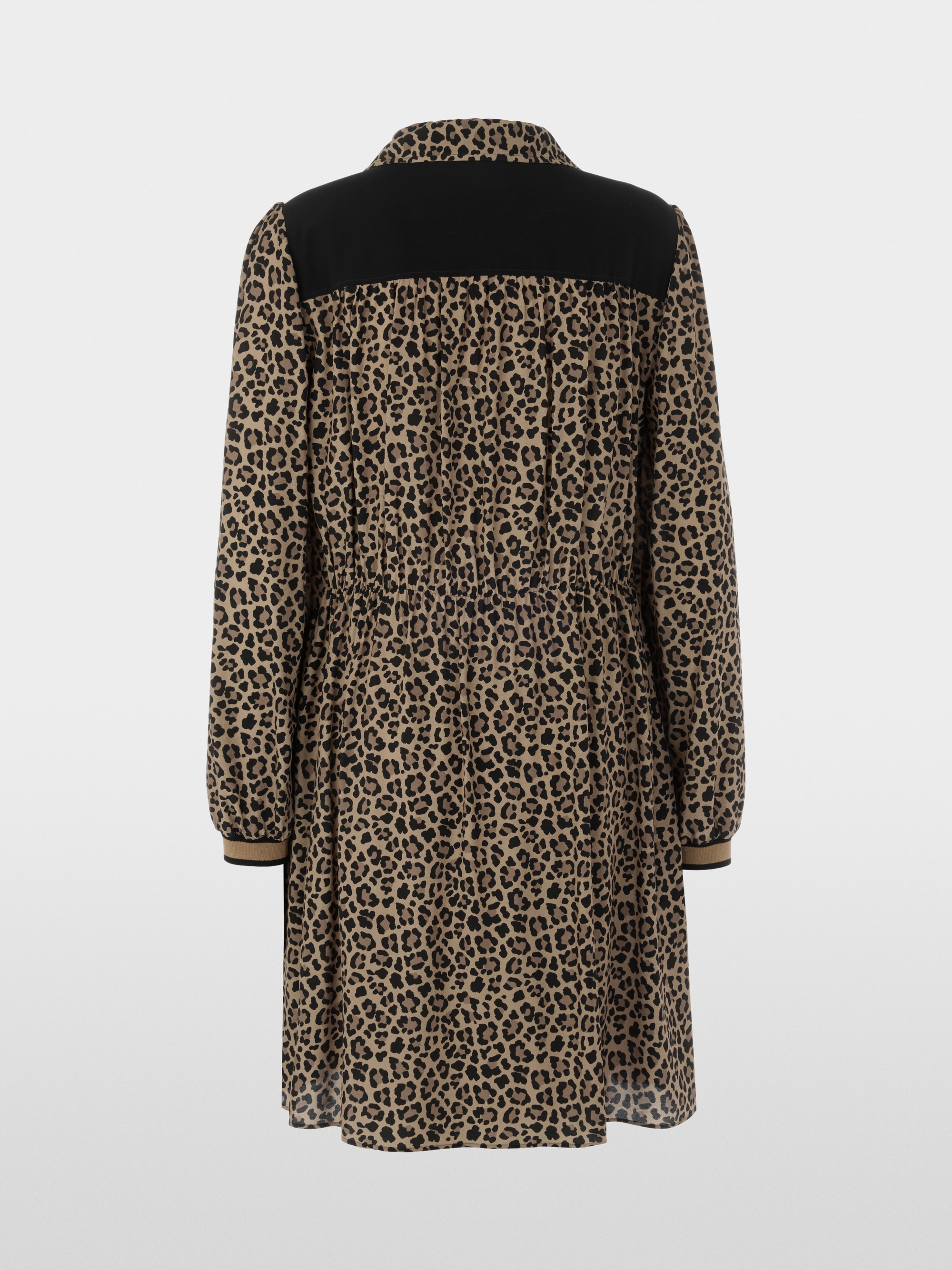 Leo print dress with gathered detail