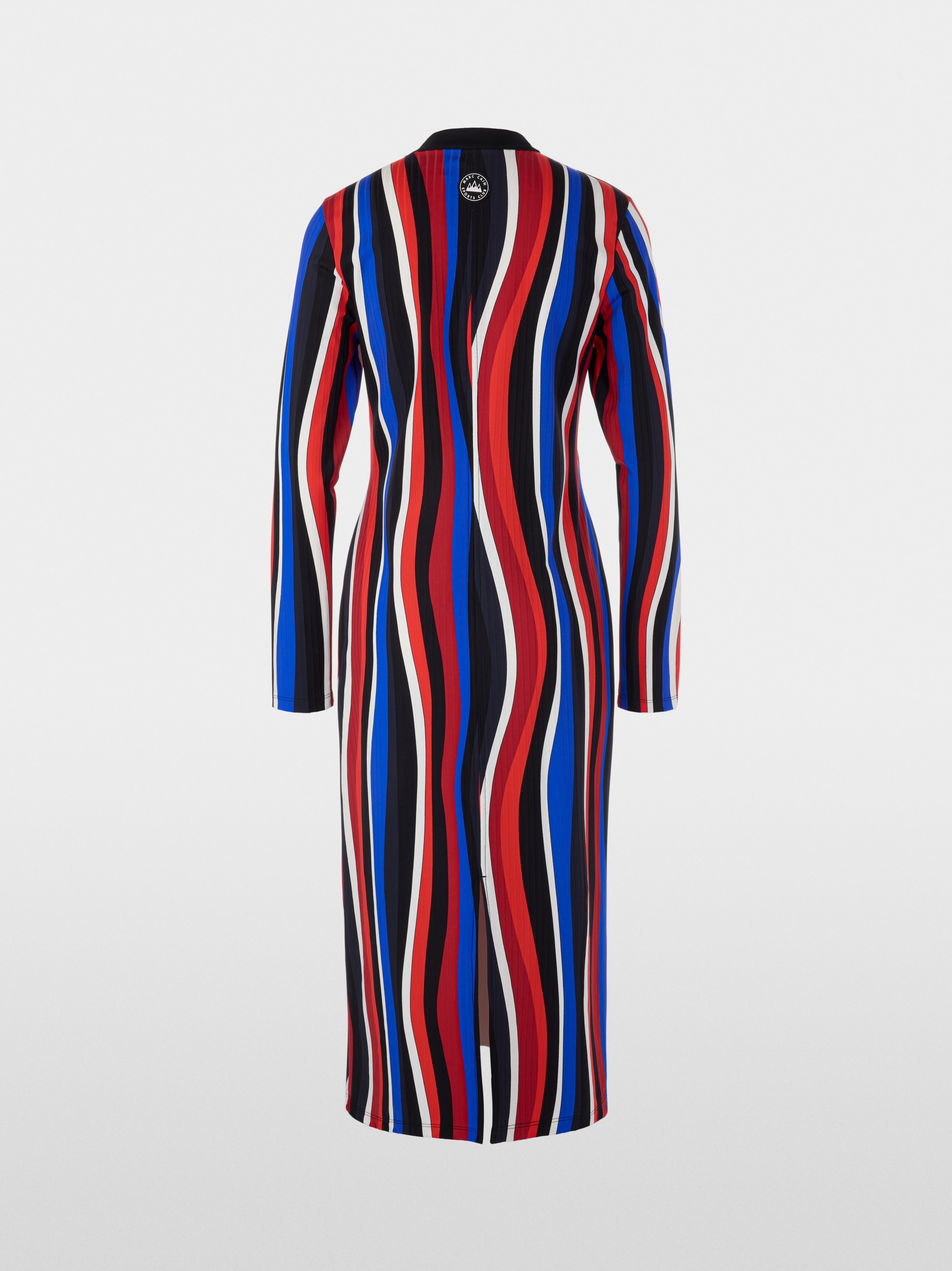 Robe midi à motif ondulé rétro