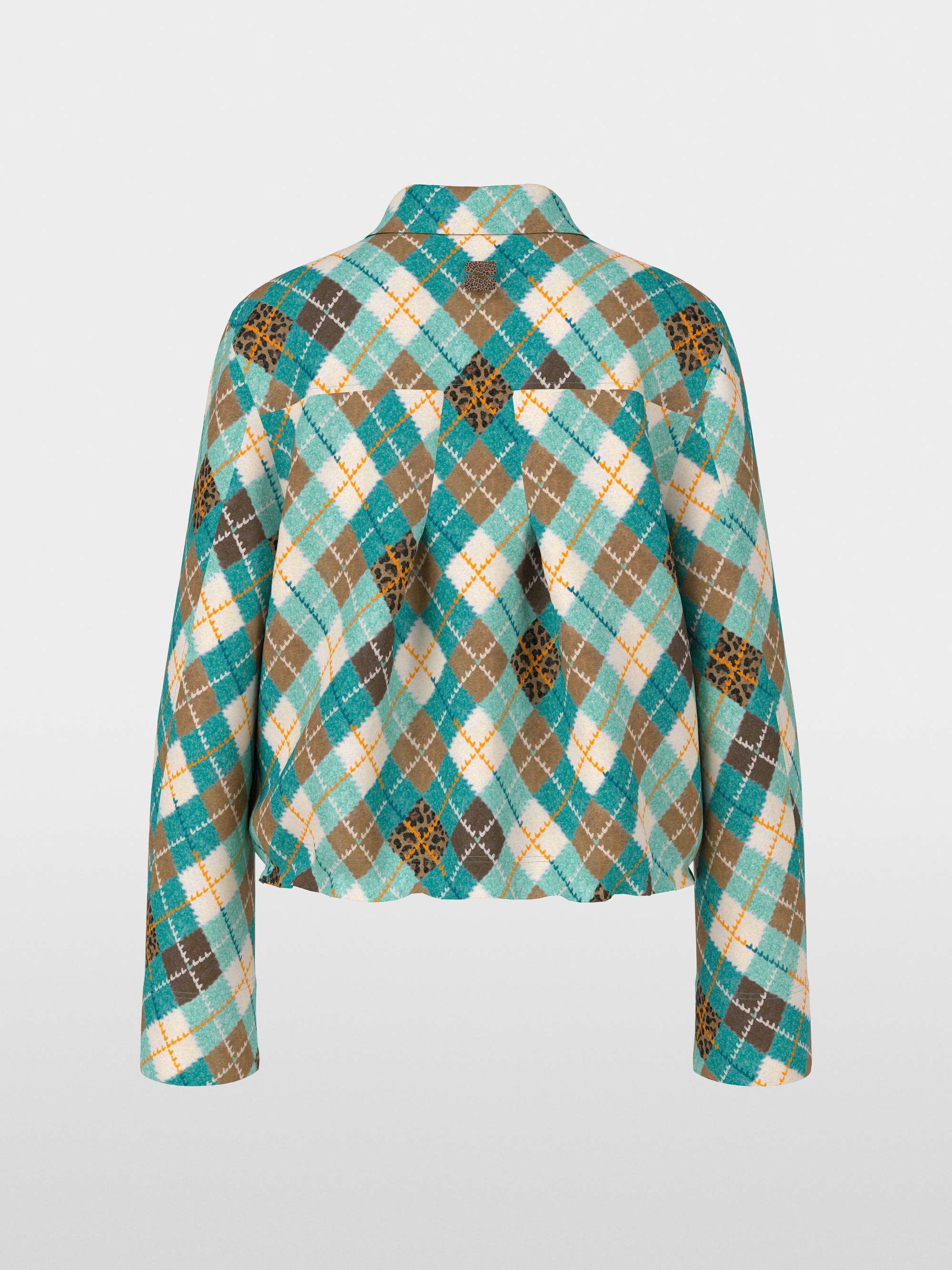 Veste en scuba avec motif argyle et détails léopard