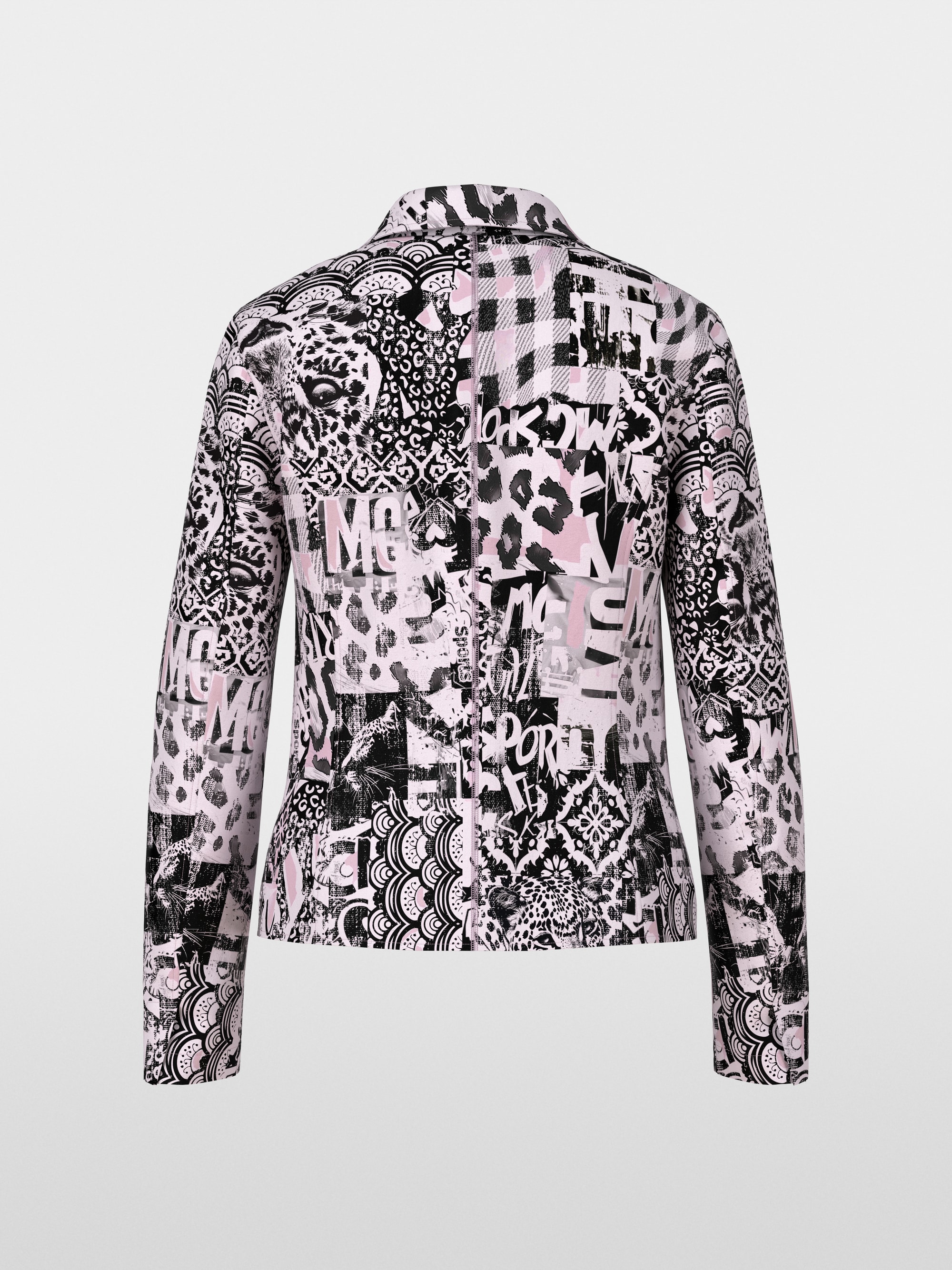 Printed blazer in scuba jersey