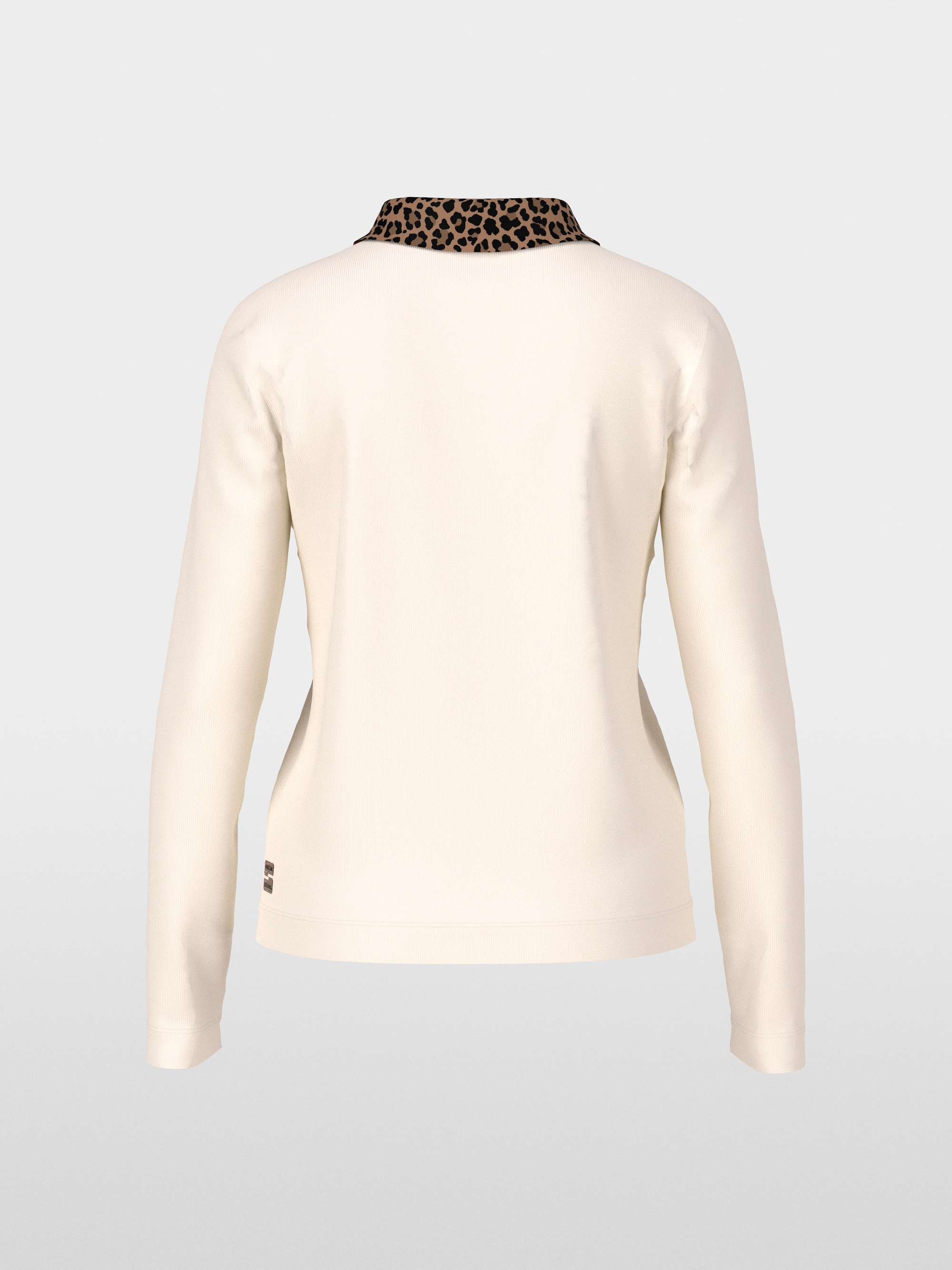 Plain polo shirt with leopard details