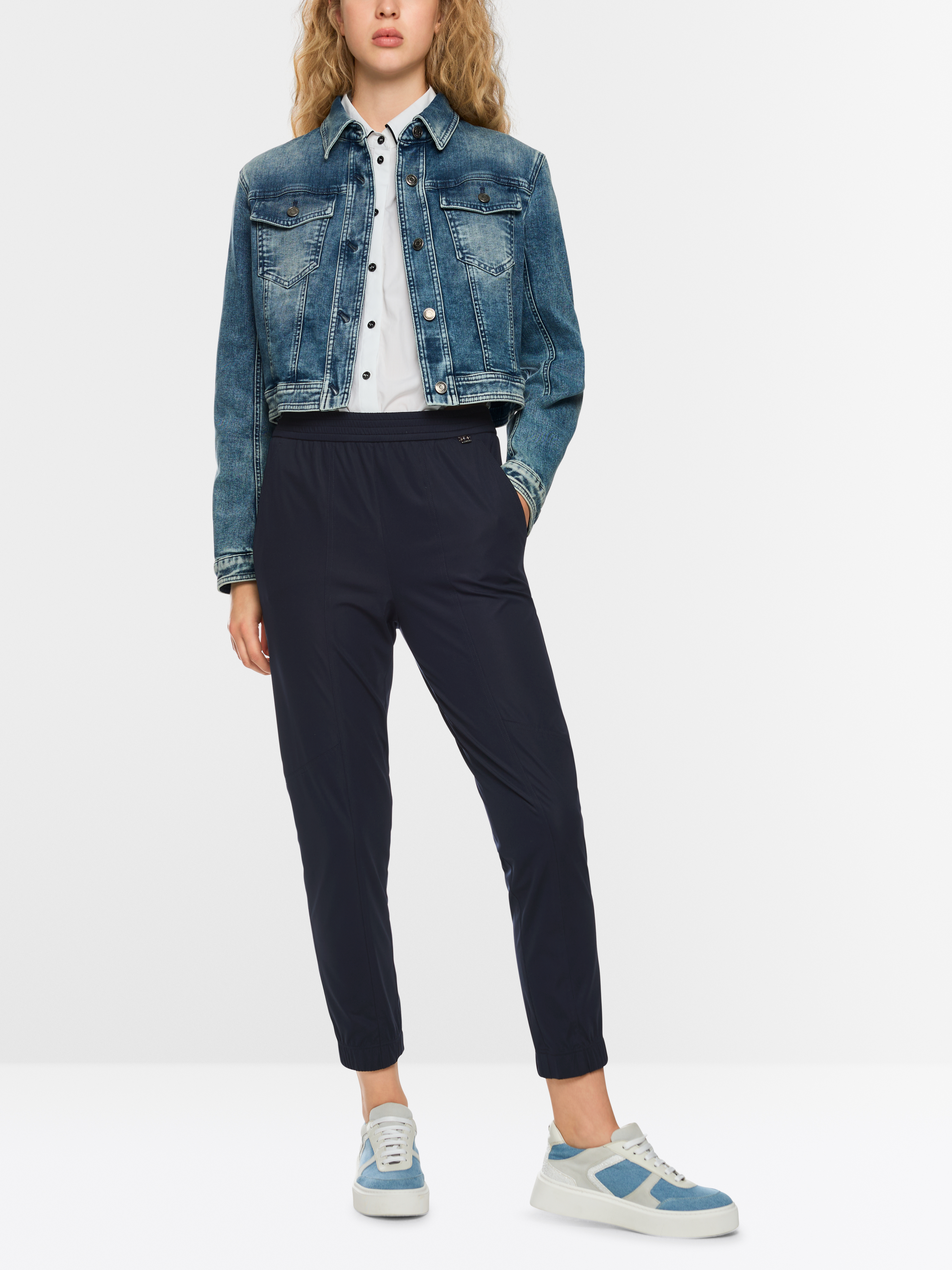 Marc Cain Sports Women's RANCHI Relaxed Fit Trousers In White AS 81.54 W48  Col 100 main image 0