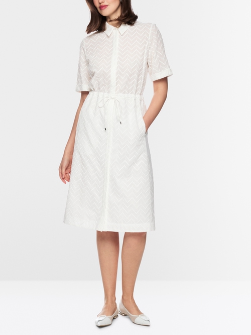 Calf-length dress with drawstring
