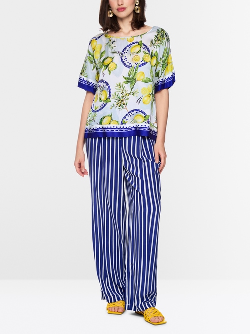 Viscose blouse with Mediterranean print