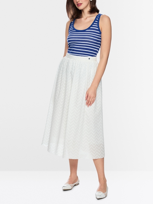 Stretch cotton top with striped pattern