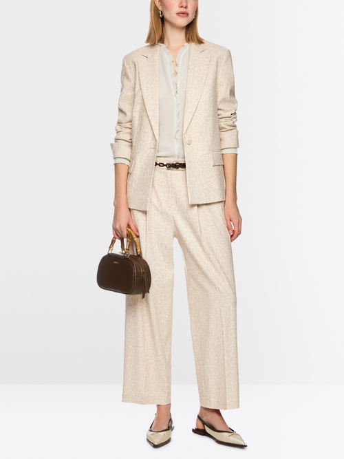 Blazer with subtle leopard print