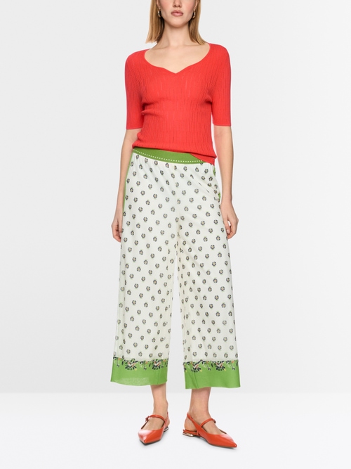 Short-sleeved viscose stretch sweater