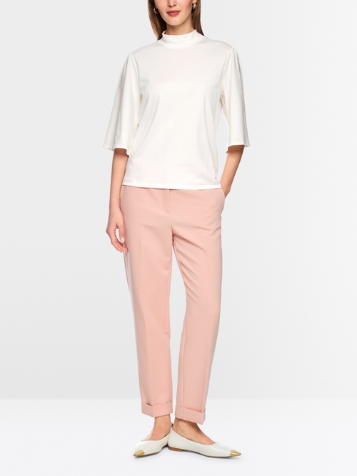 Loose-fit T-shirt with stand-up collar