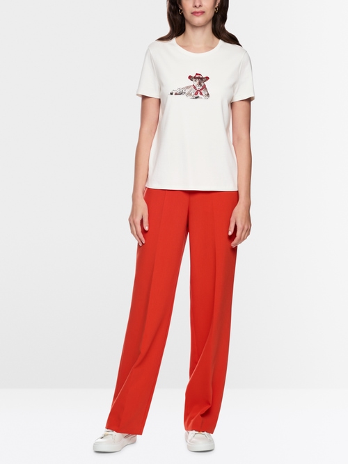 Katoenen shirt met luipaardmotief