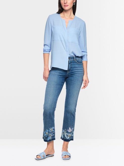 Casual blouse with concealed buttoning