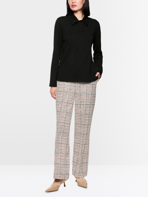 Long-sleeved cotton polo shirt