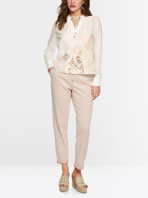 Blouse shirt with shell print