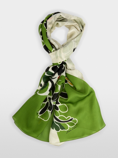 Silk scarf with hibiscus flowers