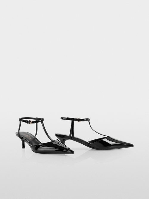 Patent leather strappy pumps