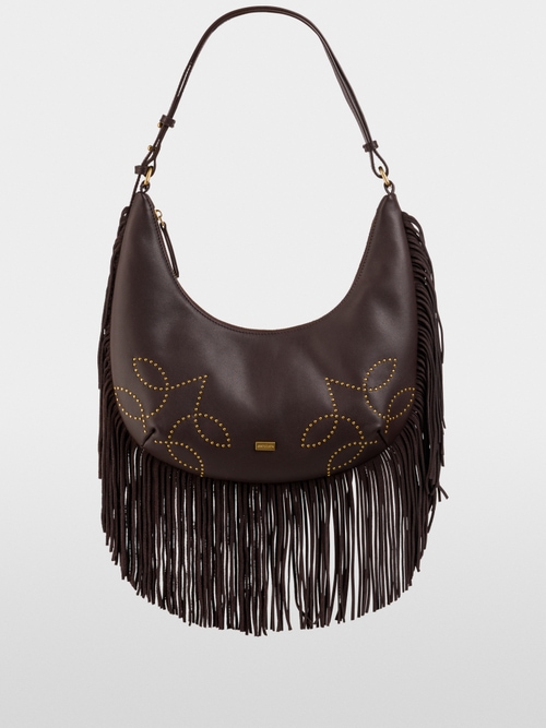 Hobo Bag mit Nieten und Fransen