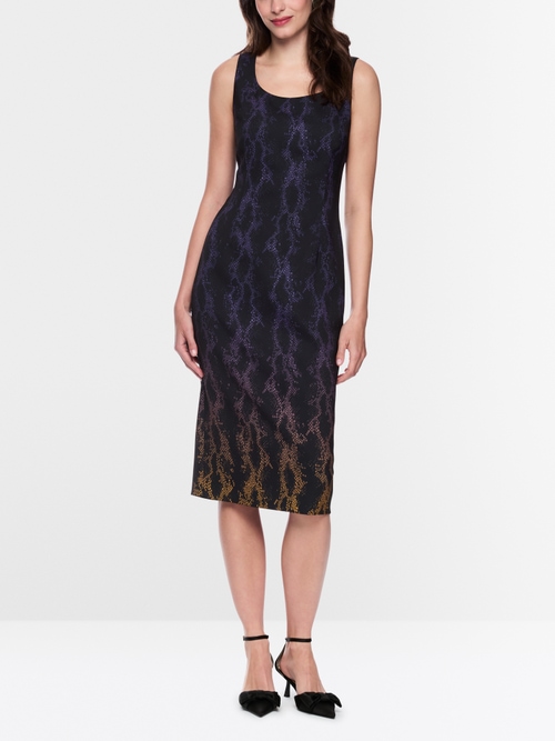 Sheath dress with snake print