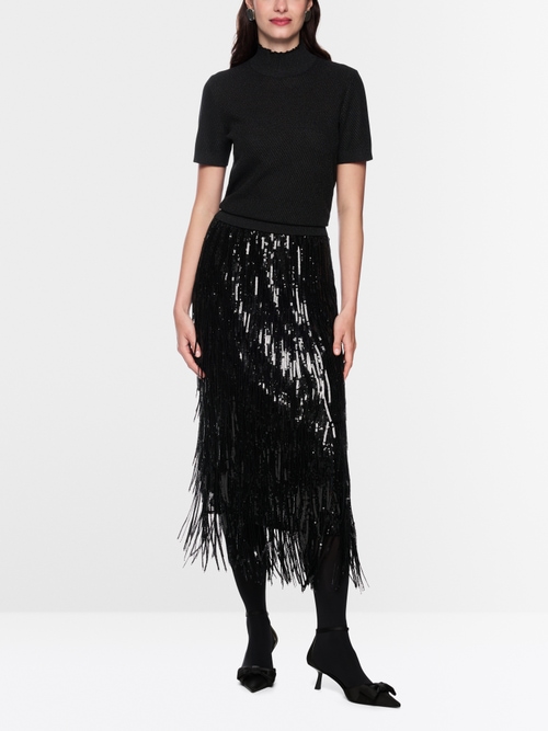 Short-sleeved jumper with lurex