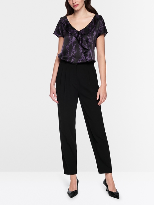 Zijden top met slangenprint