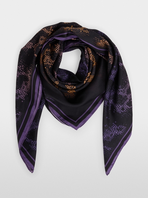 Silk scarf with snake print