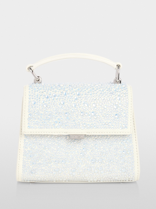 Mini handbag with opal crystals