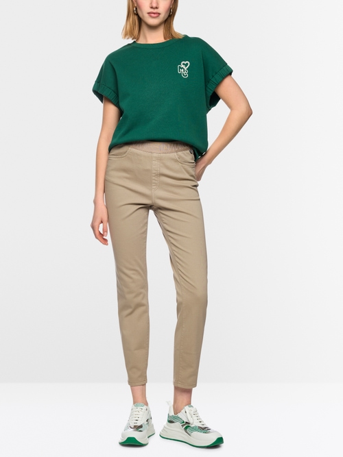 SOFIA slim fit pants with logo waistband