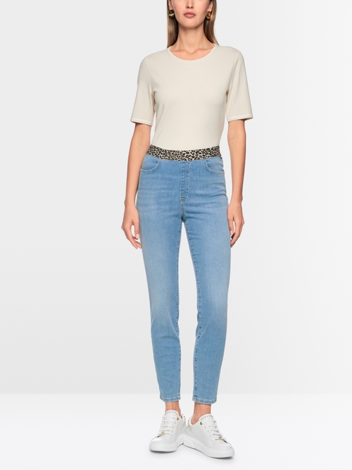 SOFIA pants with leopard print waistband