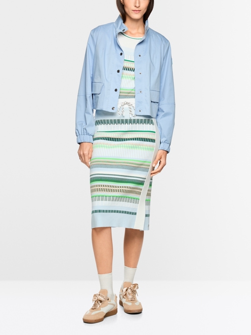 Short cotton jacket with mesh lining