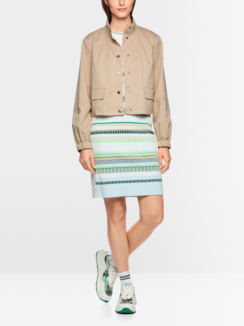 Short cotton jacket with mesh lining