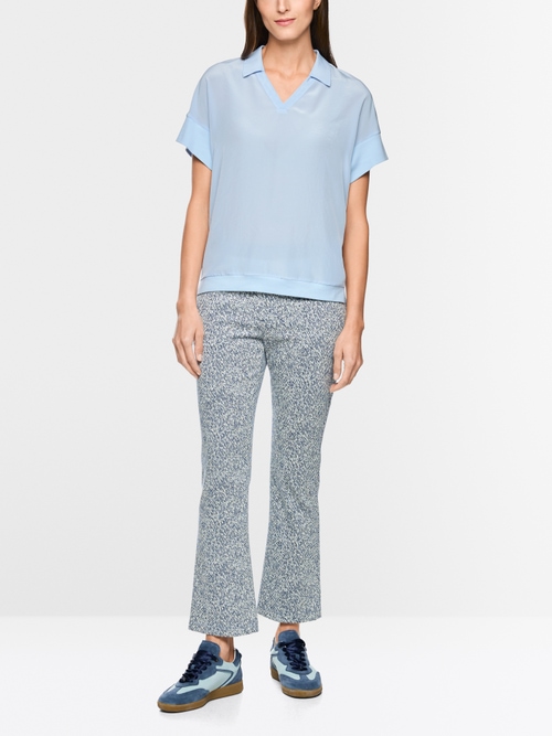 Blouse shirt in material mix