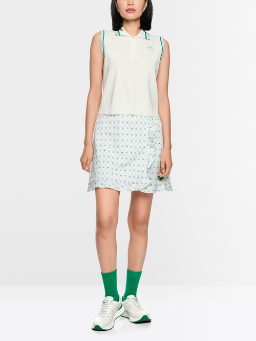 Knitted top with openwork pattern