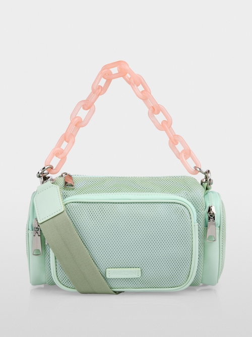 Mesh-look shoulder bag