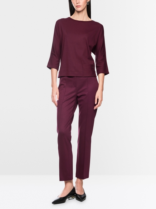 Stretch cotton shirt with 3/4 sleeves