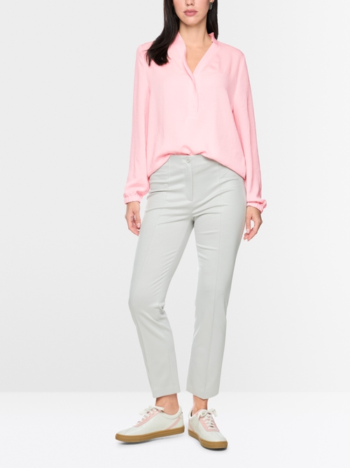 Loose-fitting blouse with V-neck