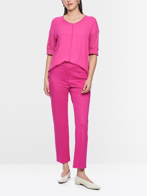 Materials mix blouse-style shirt