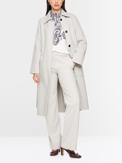 Manteau court avec détails en cuir