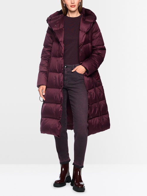 Manteau long en duvet à capuche