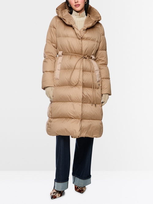 Long down coat with hood