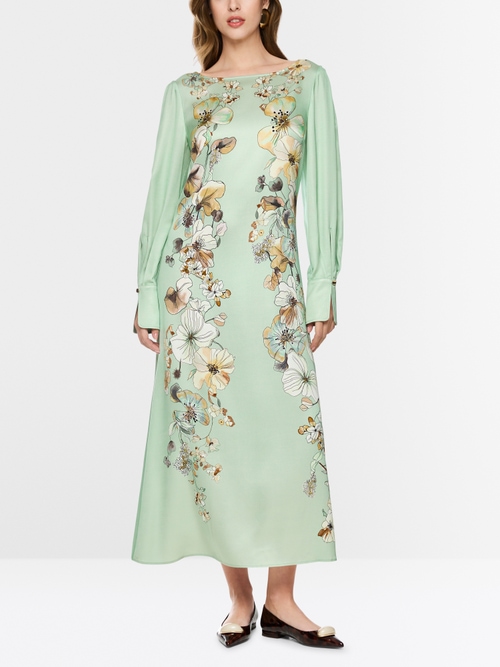 Robe longue à imprimé floral