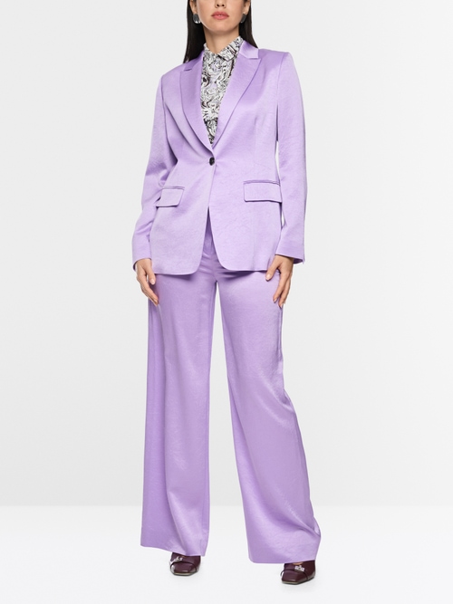 Satin blazer with silver button