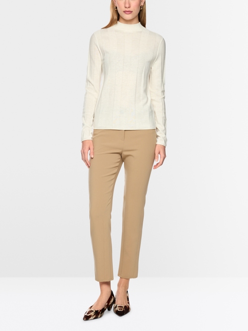 Slim-fit jumper with stand-up collar