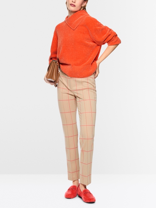Chenille yarn turtleneck jumper