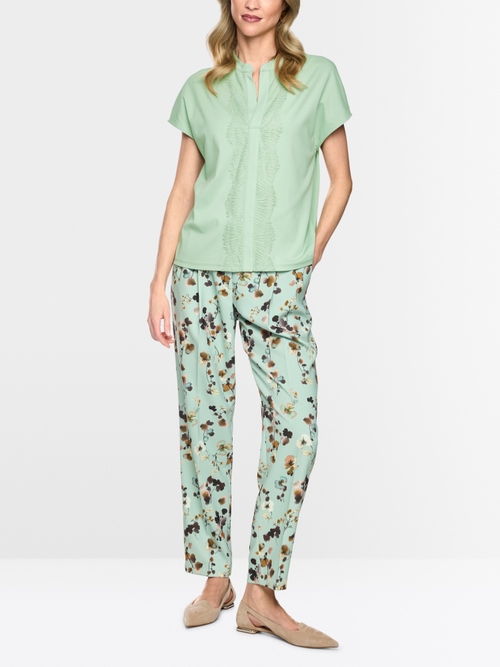 Shirt with lace trim
