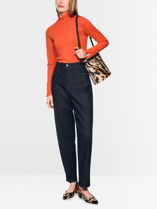 Basic shirt with stand-up collar