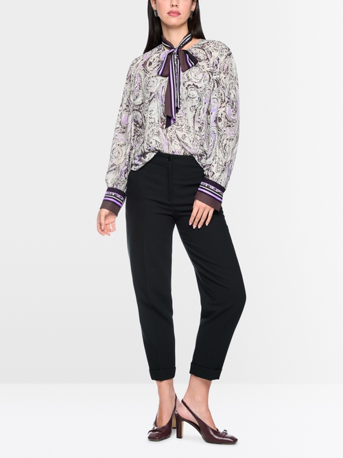 Bow blouse with print
