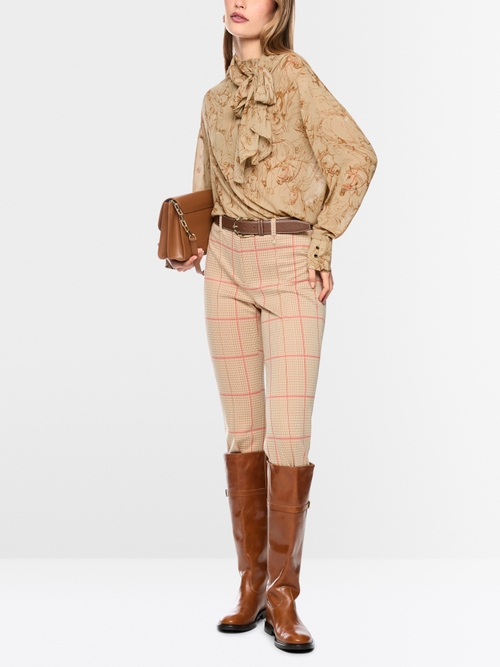 Bow blouse with horse print
