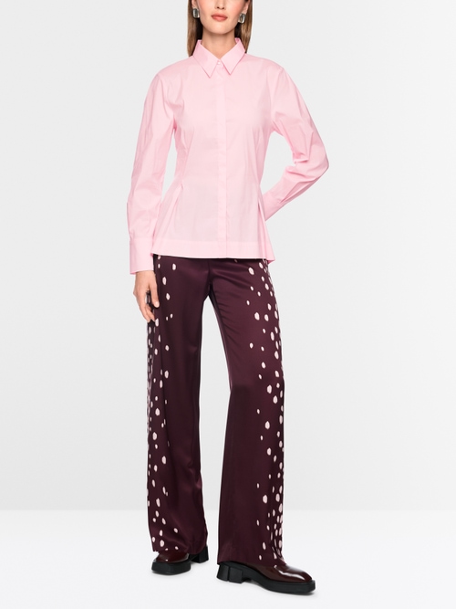 Stretch cotton blouse with seam details