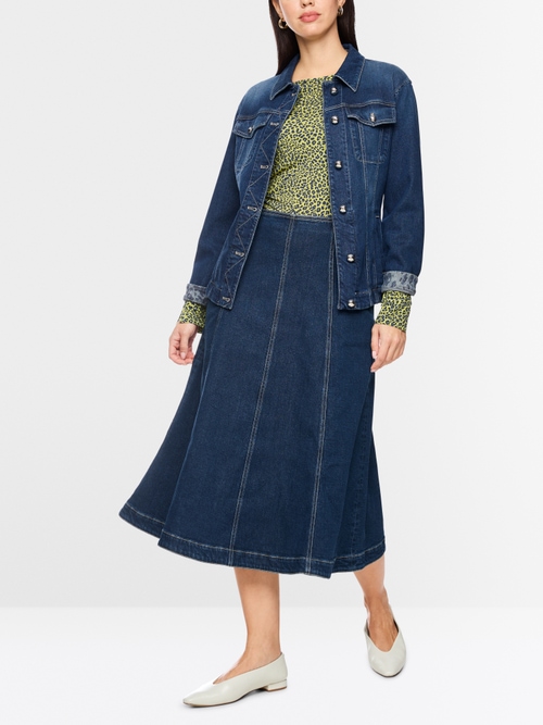 Denim skirt with pleated details