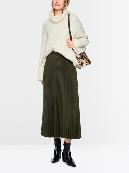 Boiled wool midi skirt