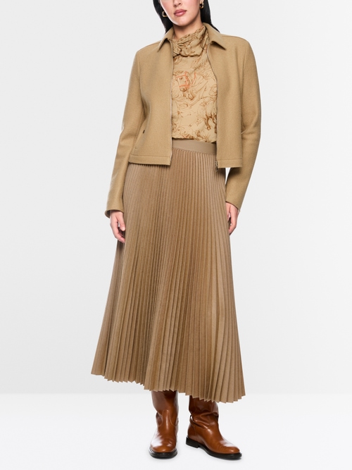 Boiled wool midi skirt