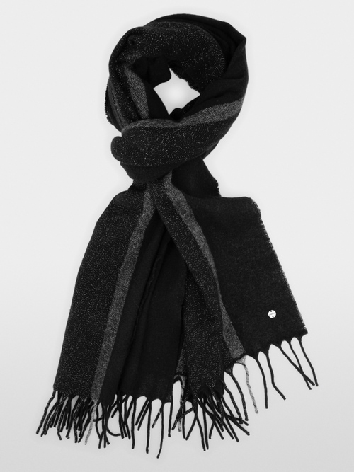 Wool-cashmere scarf with fringing